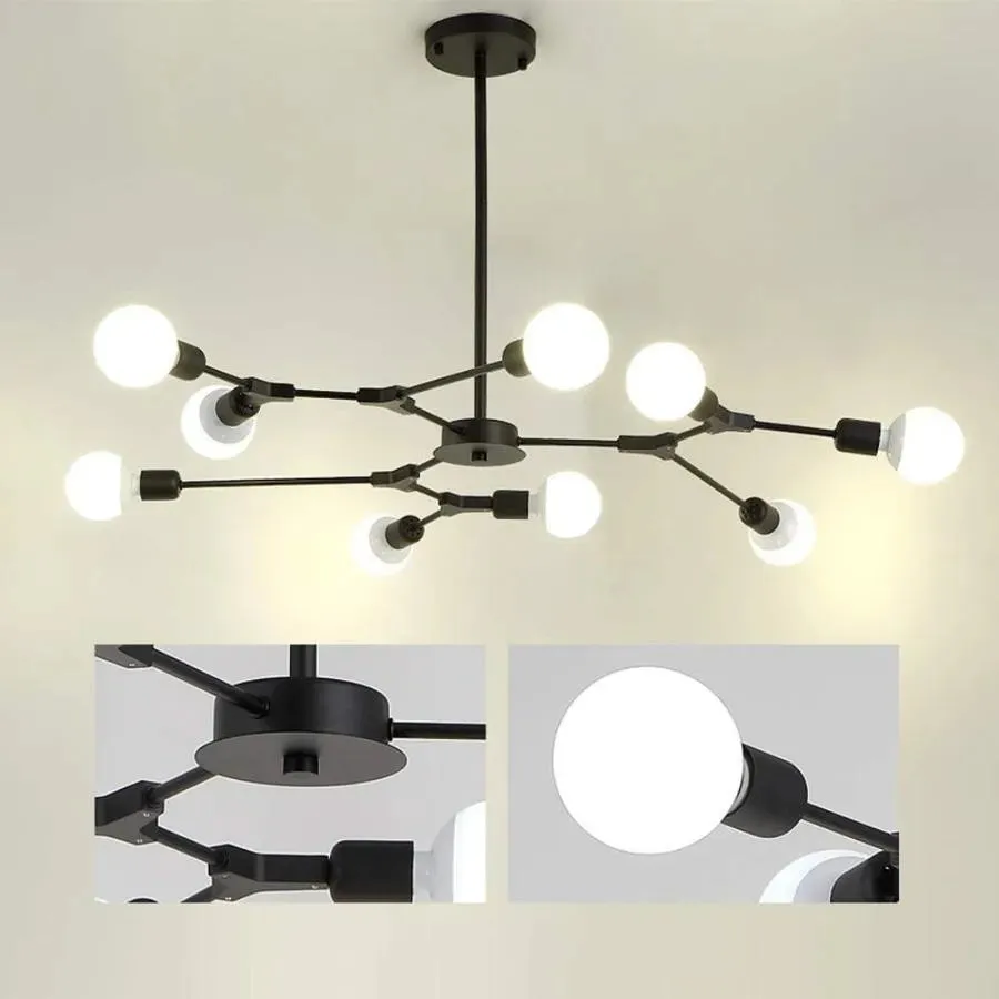Alessandro Design Architek Nona lustra 9xE27 neagra metal