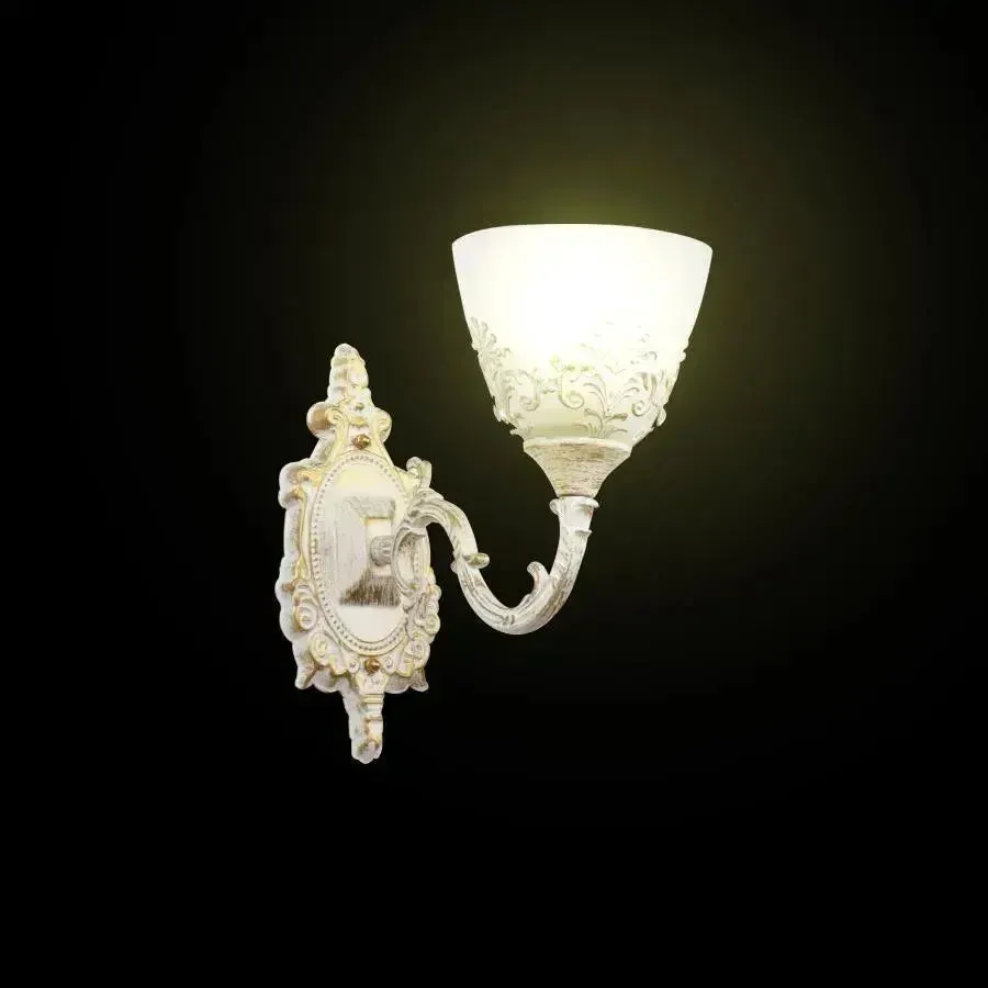 Alessandro Design Cottage Rustic aplica perete alba 1xE27