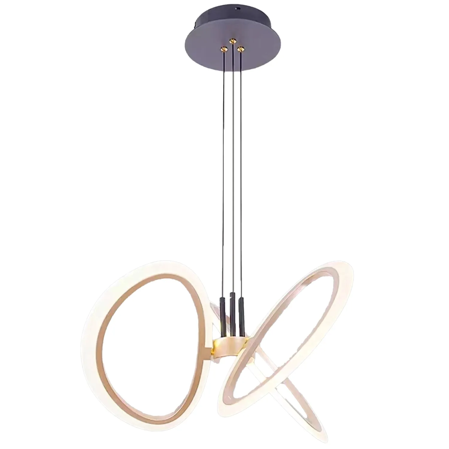 Alessandro Design Rimini lustra LED 52W aurie 3 cercuri