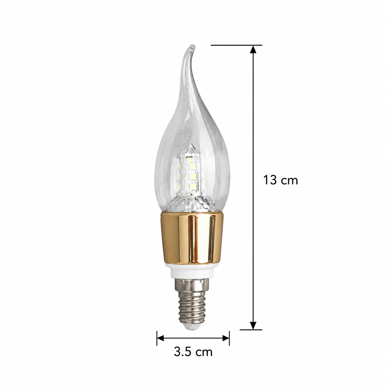 Alessandro Design bec LED E14 lumanare 9W auriu lumina calda