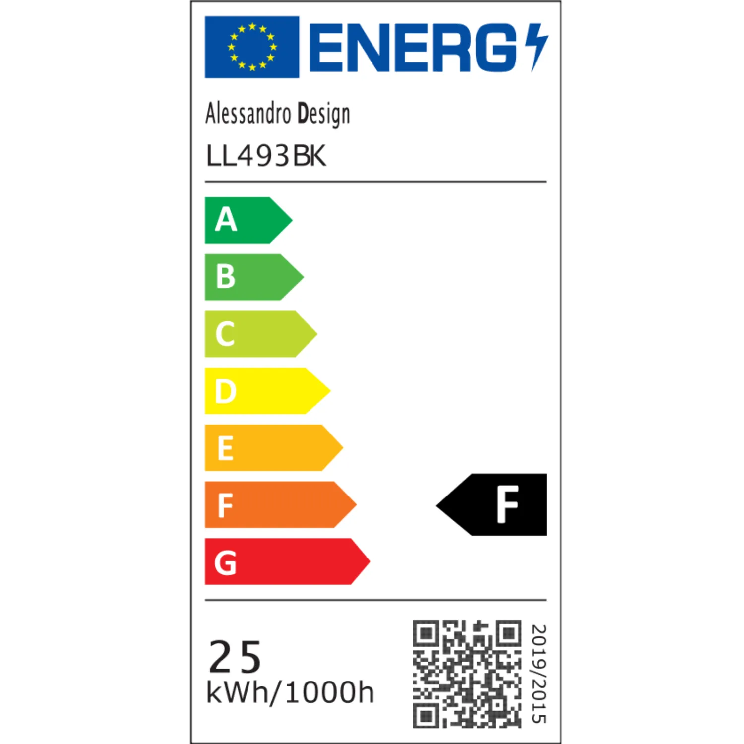 Alessandro Design Modern lustra LED 25W neagra 19,5 cm patrata