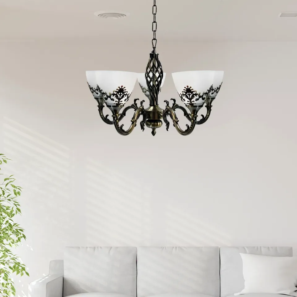 Alessandro Design COTTAGE candelabru 5xE27 bronz antic
