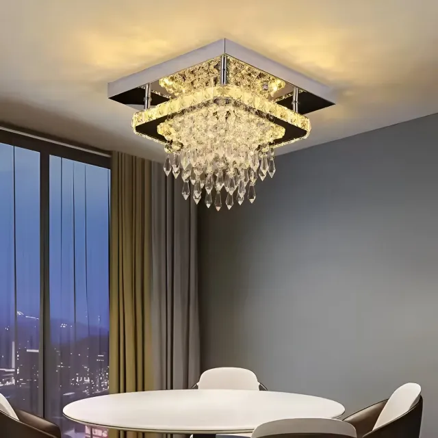 Alessandro Design Alberico 17W lustra LED patrata cristal crom