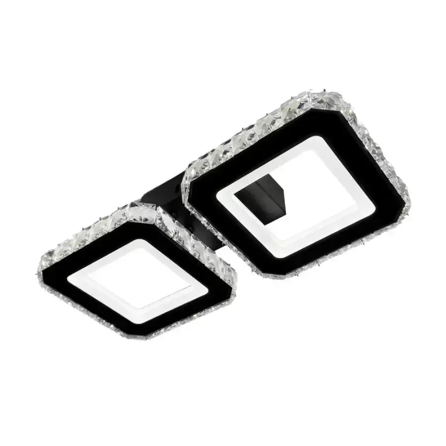 Alessandro Design Quadris 41W lustra LED 2 patrate negru
