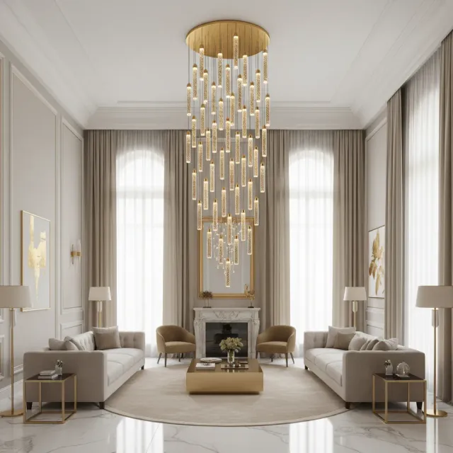Alessandro Design Lagom candelabru cristal 153W auriu 100cm