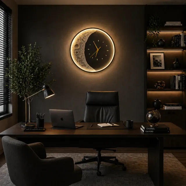 Alessandro Design Moon aplică LED perete neagră 40cm 3 culori