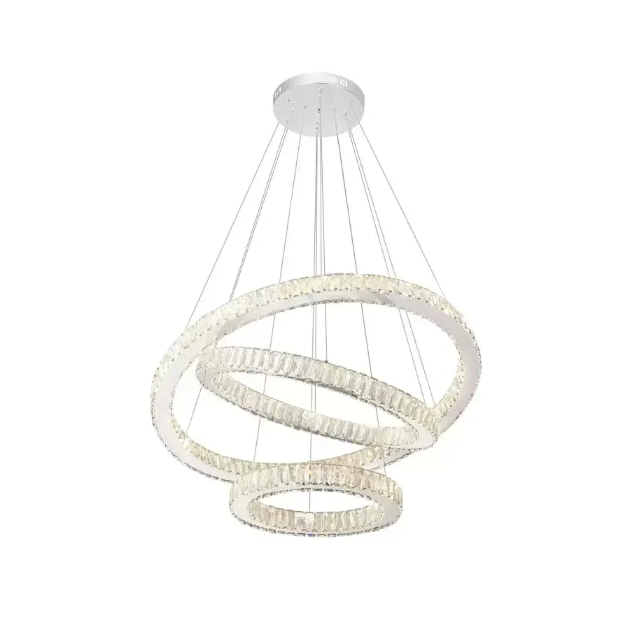 Alessandro Design Cayden lustra LED 200W crom 3 cercuri