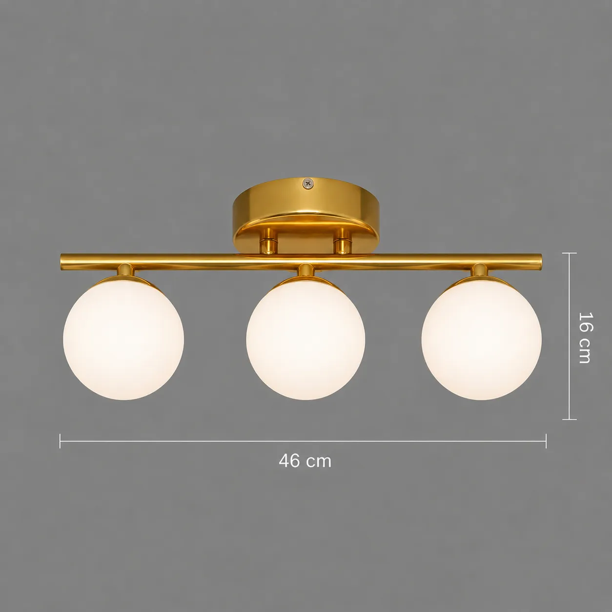 Alessandro Design ORI candelabru 46cm 3xG9 globuri auriu