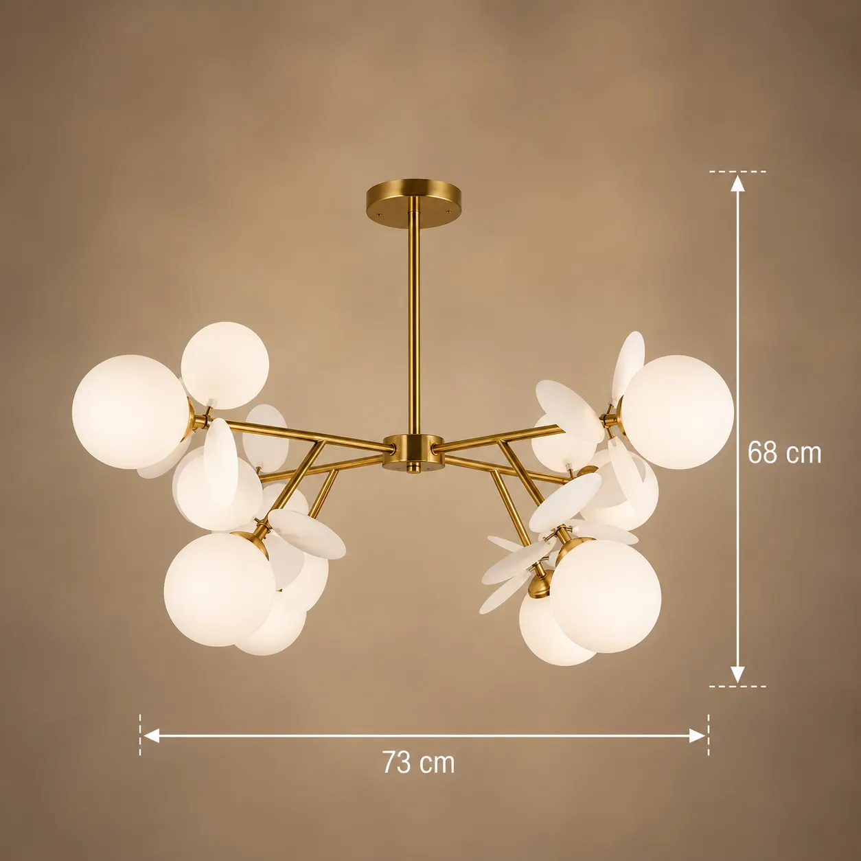 Alessandro Design SVEN lustra 8xG9 aurie 73cm metal