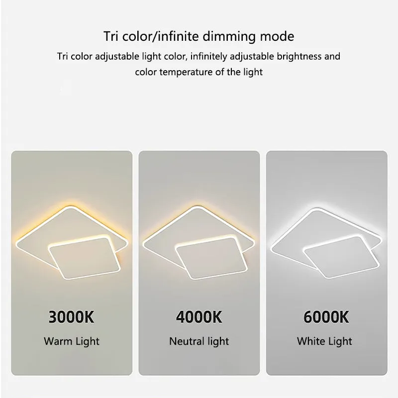 Futura Lumina 66W lustra LED alba dimabila 2 patrate