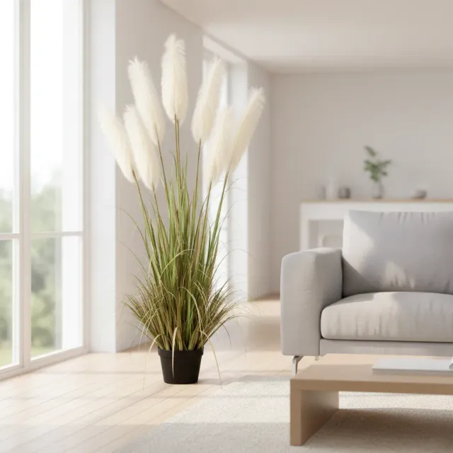 Alessandro Design iarba artificiala decorativa 220 cm 7 fire verde-alb