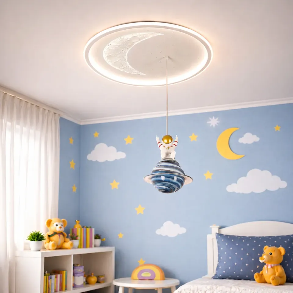 Alessandro Design Astronaut lustra LED 80W alba copii