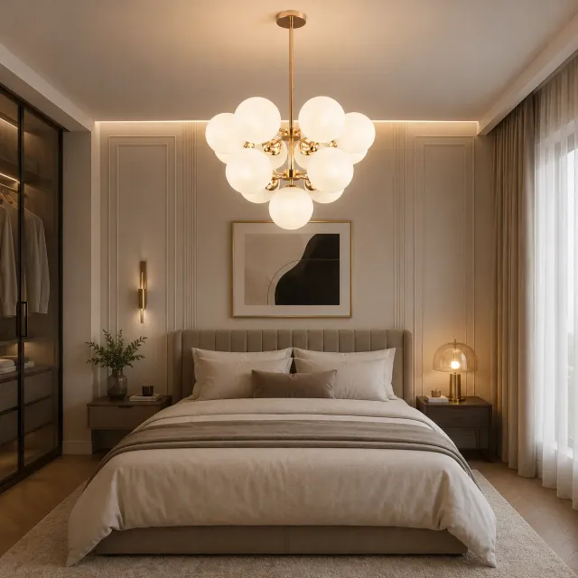 Alessandro Design Orbs Magno candelabru globuri auriu 13xE27 56cm