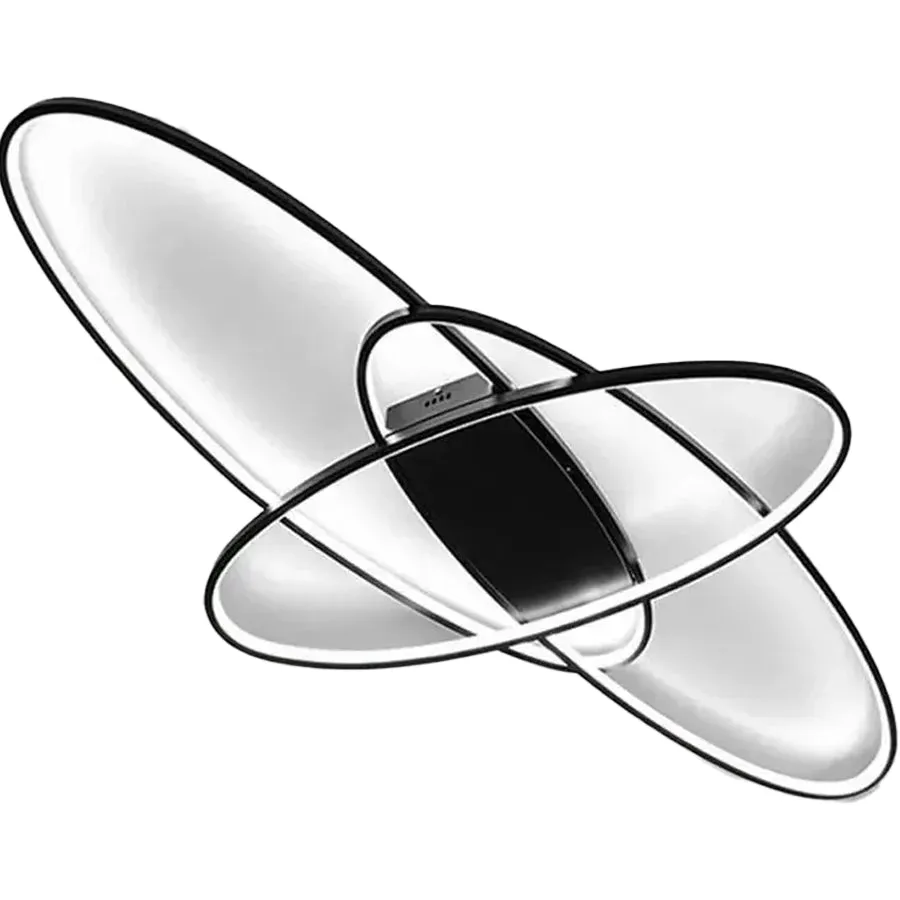 Orbita 74W lustra LED neagra telecomanda 3 elemente ovale