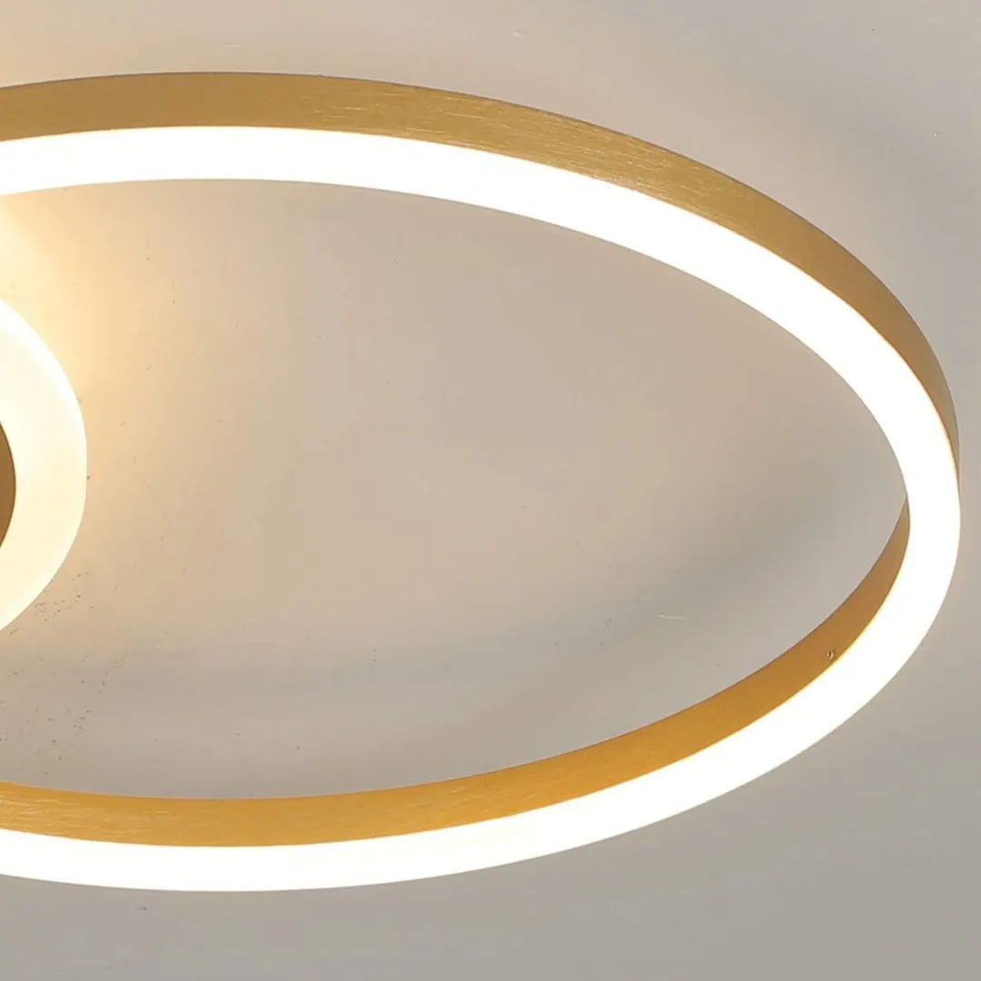 Alessandro Design RINOVA 47W lustra LED aurie 2 cercuri dimabila
