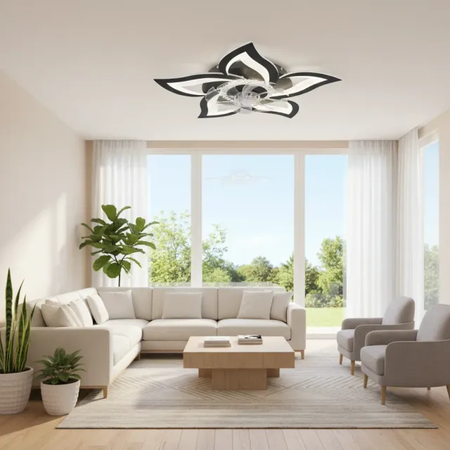 Alessandro Design ANEMO lustră LED ventilator neagră D85cm 49W