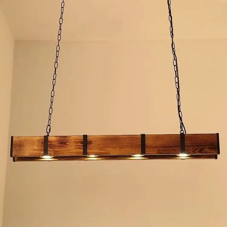 Alessandro Design LV565/4 lustra vintage lemn 100cm galbena 12W