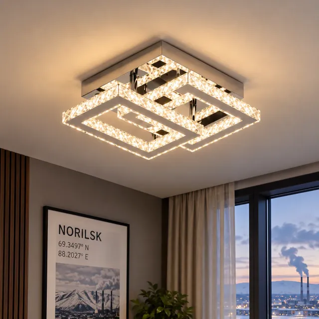 Alessandro Design Jeremiah lustra LED 48W crom 2 patrate