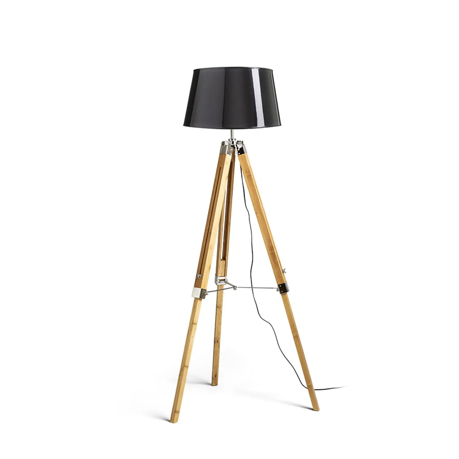 Rendl Alvis Ridick lampadar negru auriu bambus E27