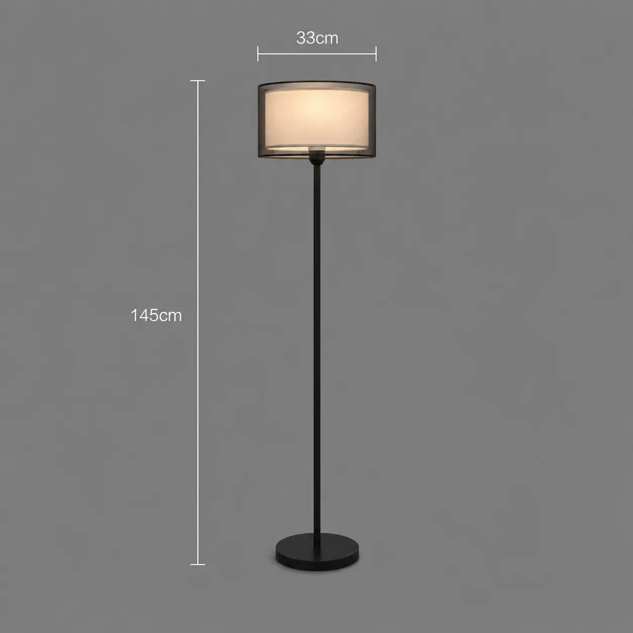 Alessandro Design KYZYLORDA lampadar E27 negru metal