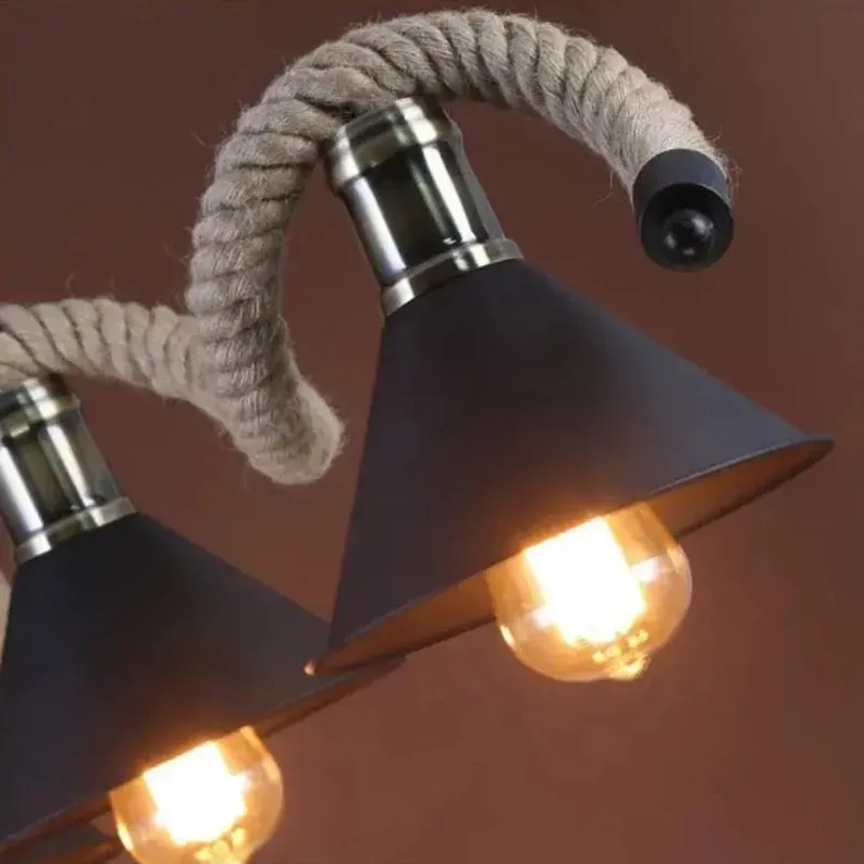 Alessandro Design Rope 5xE27 lustră vintage maro
