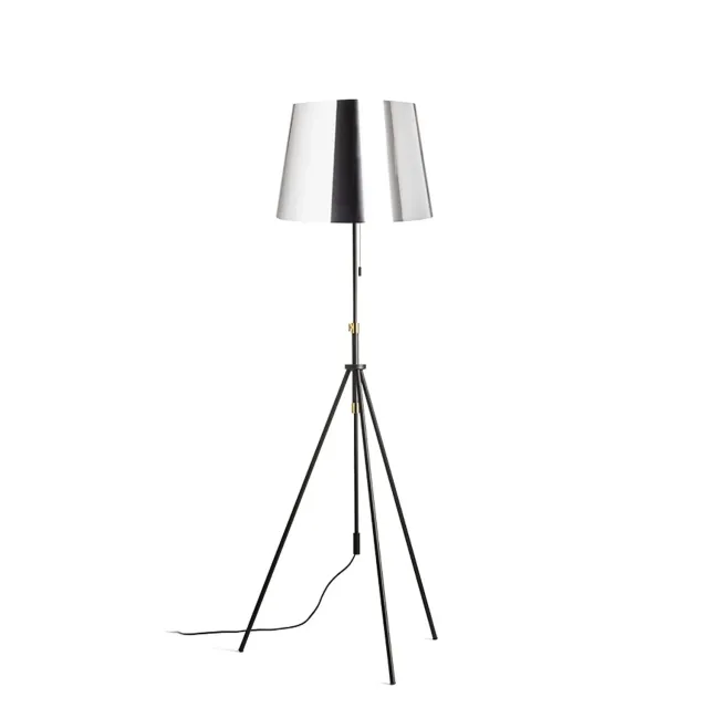 Rendl Light Studio Luton Ilusion lampadar E27 negru crom reglabil