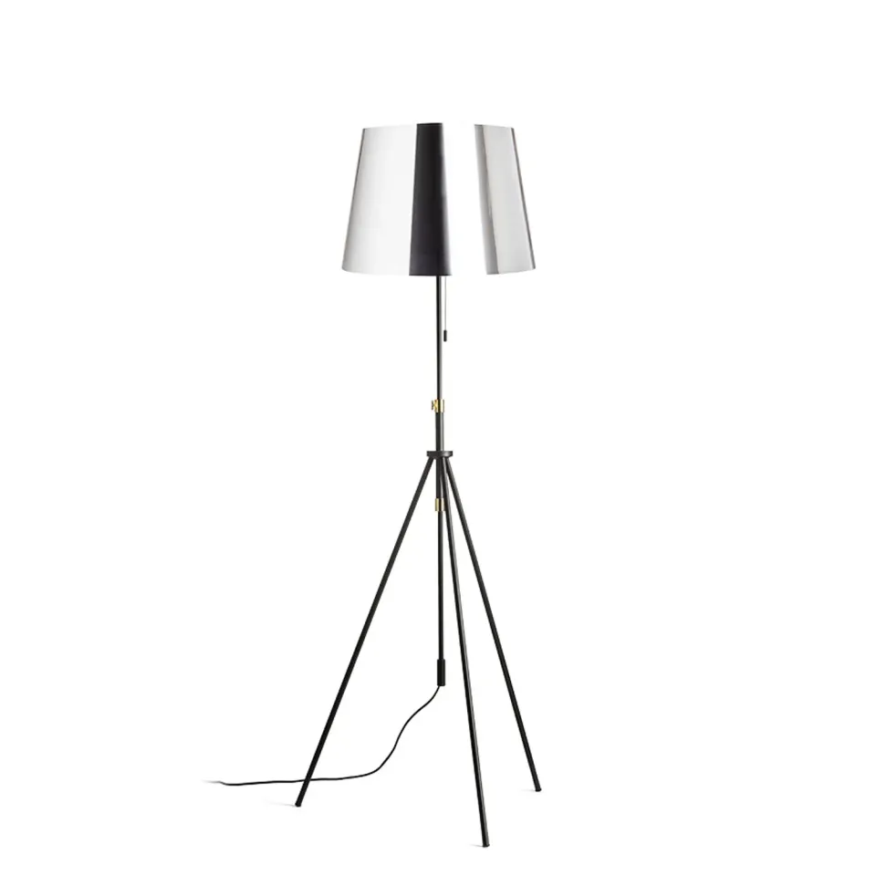 Rendl Light Studio Luton Ilusion lampadar E27 negru crom reglabil