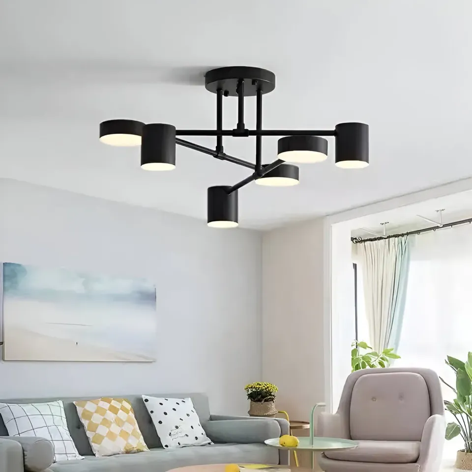 Alessandro Design Galios lustra LED neagra 26W 6 elemente