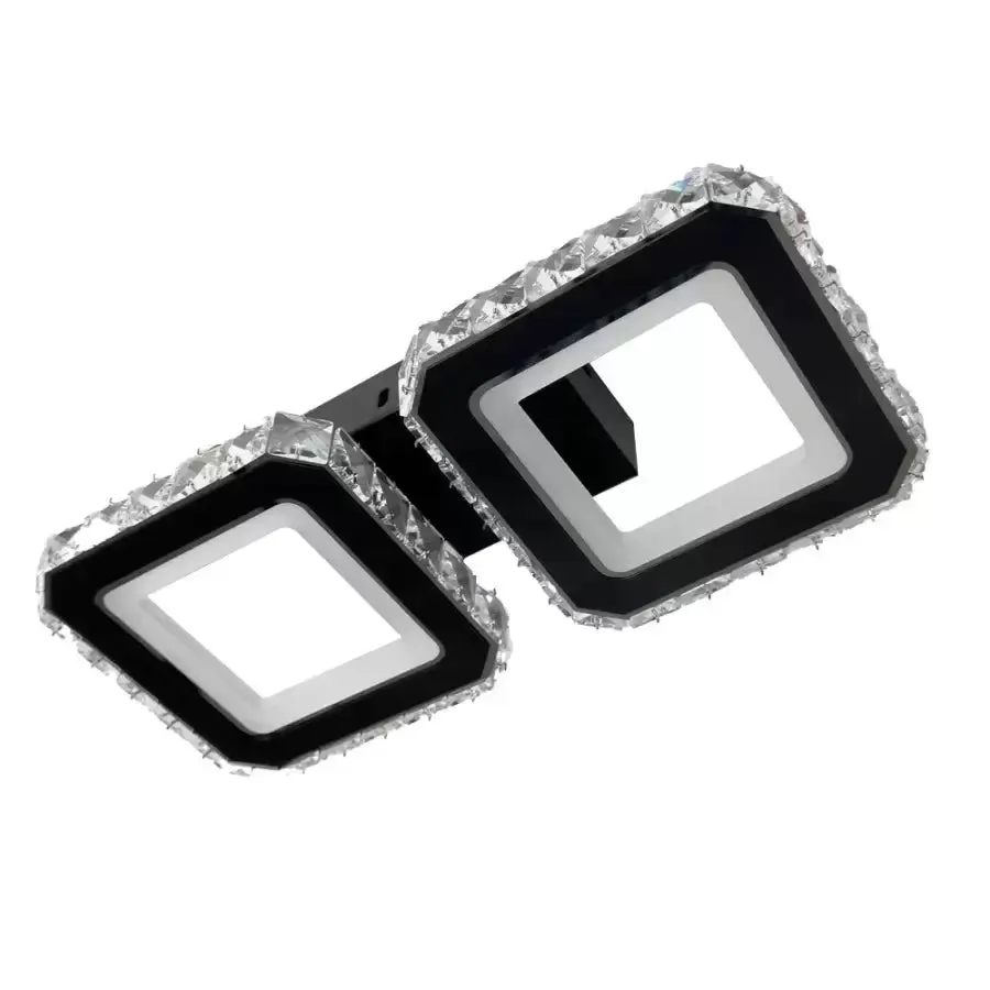 Alessandro Design Quadris 41W lustra LED 2 patrate negru