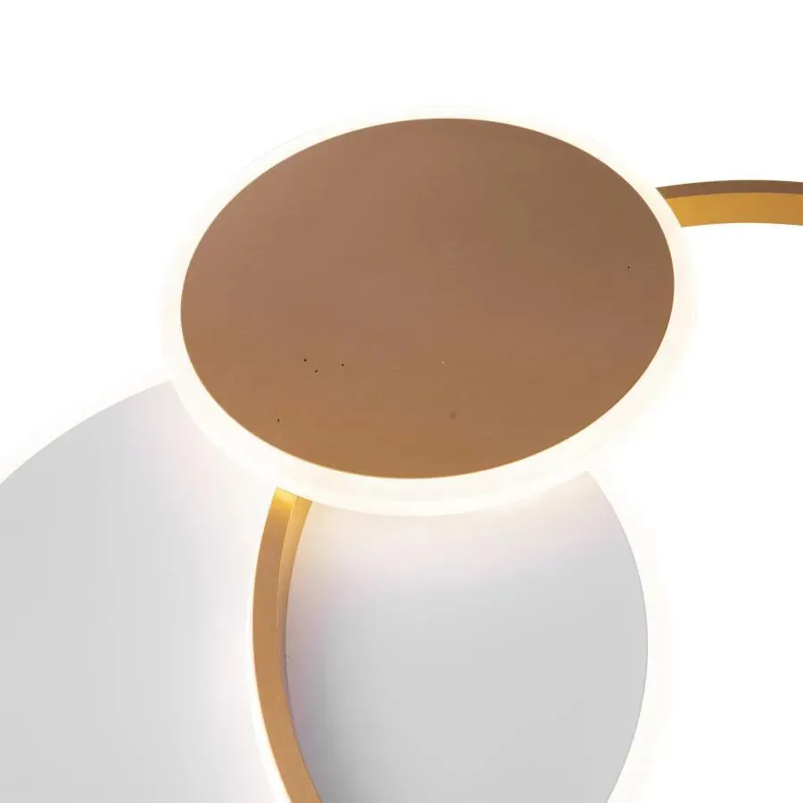 Alessandro Design Killian 46W lustra LED 3 cercuri alb auriu