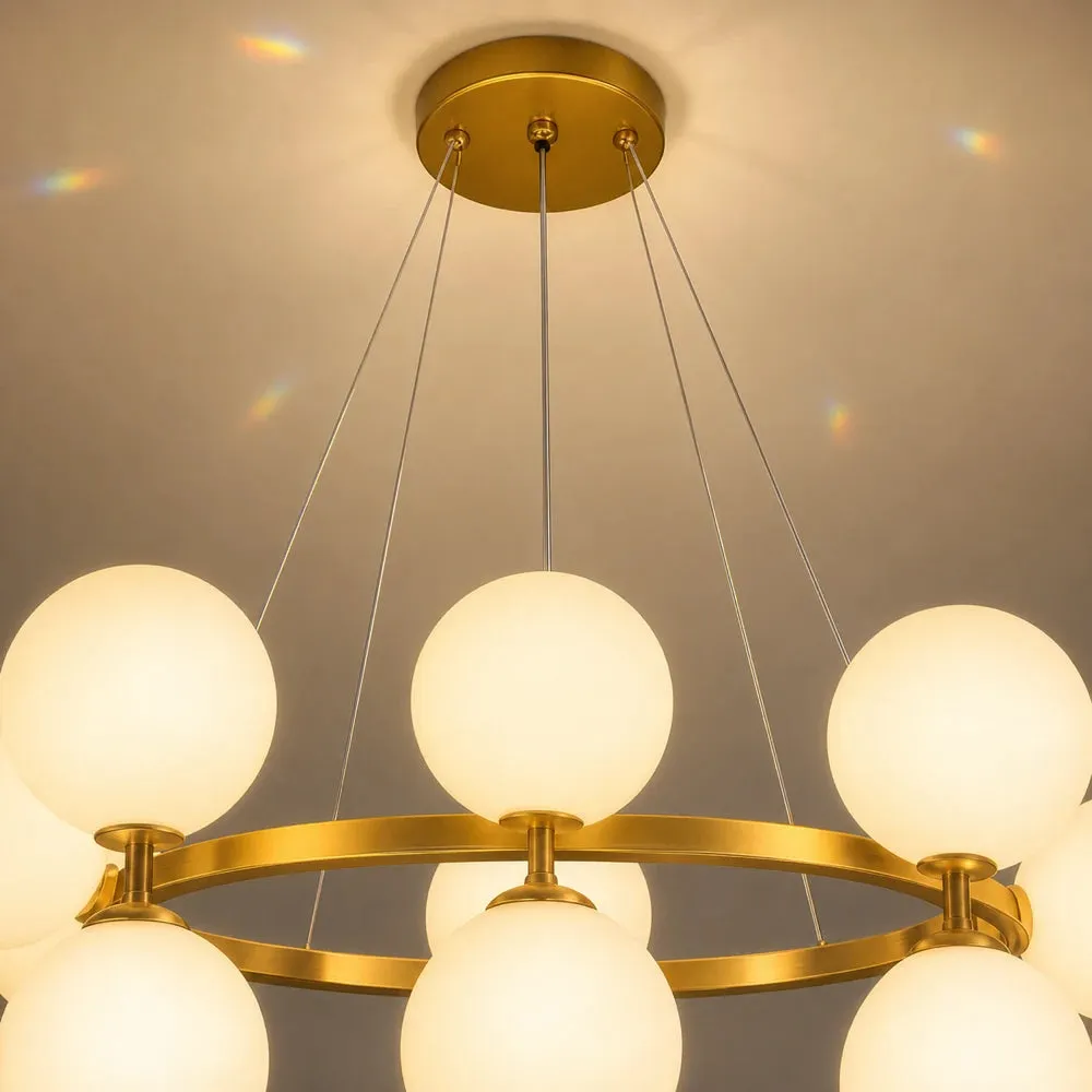 Alessandro Design lustra LOFT 15xG9 alb-aurie metal reglabila