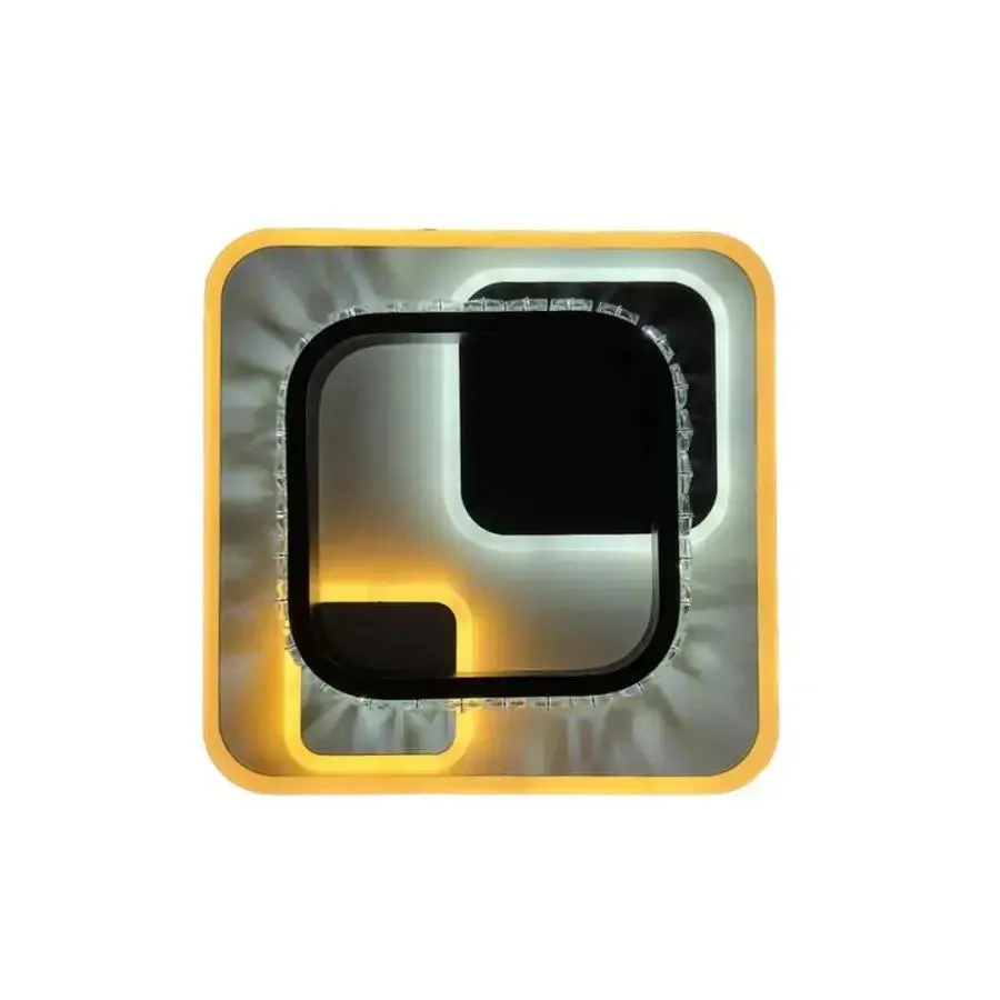 Alessandro Design Ariella lustra LED patrata neagra 39W cristal
