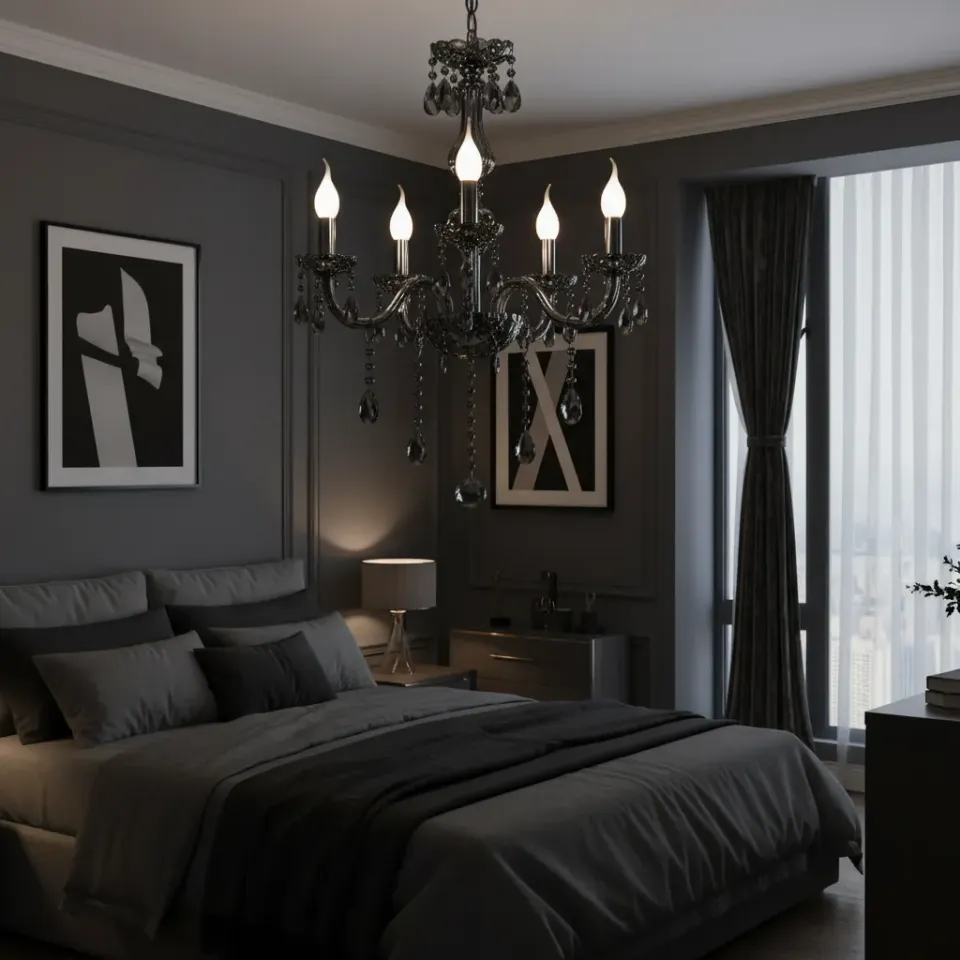 Alessandro Design Alnwick Eleganza candelabru 5xE14 negru D48