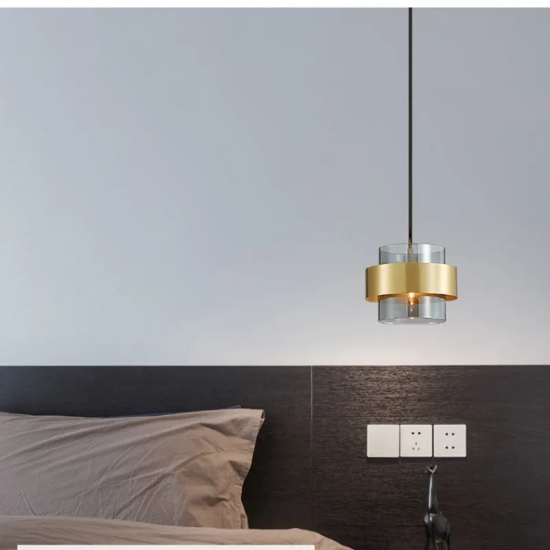 Alessandro Design LC855/1GY lustră suspendată E27 sticlă gri