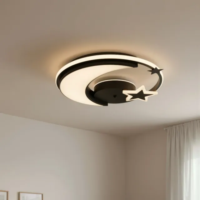 Alessandro Design Alyona 44W lustra LED neagra Moon and Star