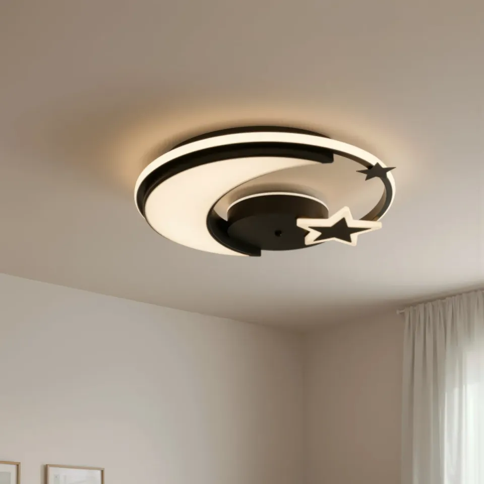 Alessandro Design Alyona 44W lustra LED neagra Moon and Star