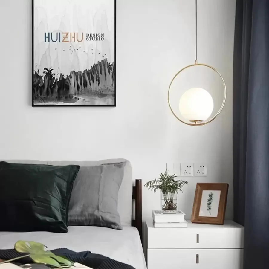 Alessandro Design LOFT Haven lustră glob alb-auriu E27