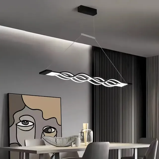 Alessandro Design WAVE lustra LED 89W neagra suspendata dimabila