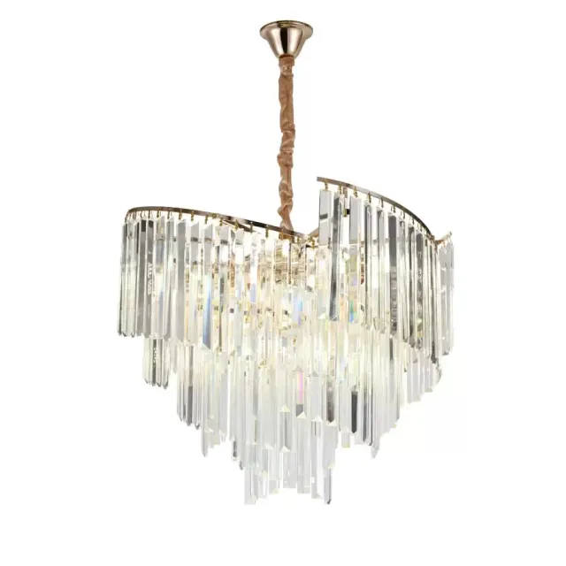 Alessandro Design Trianon Magno 10xE27 candelabru cristal auriu 56cm