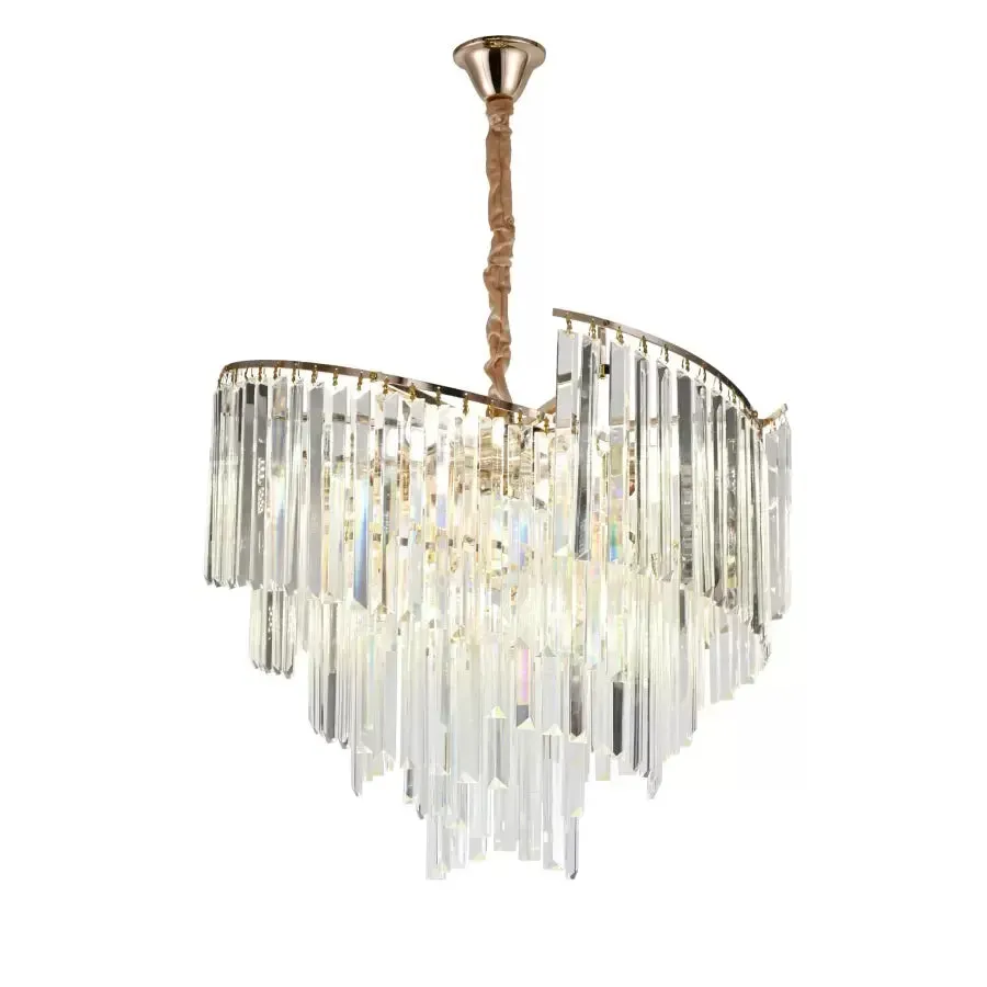 Alessandro Design Trianon Magno 10xE27 candelabru cristal auriu 56cm