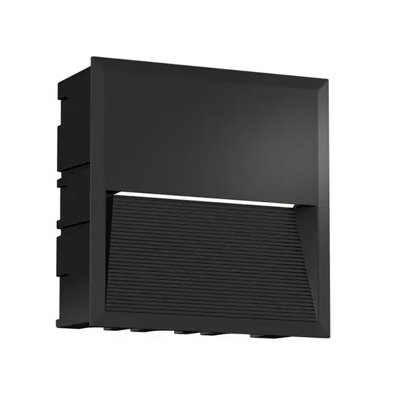 Aurora Zykos 5W 2900K aplica exterior incastrata patrata negru IP65