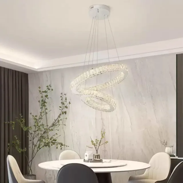 Alessandro Design Canaan lustra LED 80W crom 2 cercuri reglabila