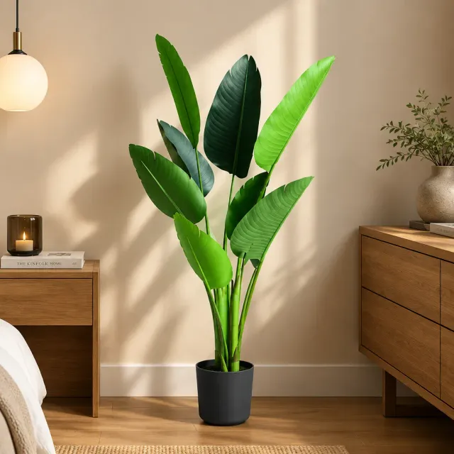Alessandro Design Strelitzia planta artificiala 120cm verde 8 frunze