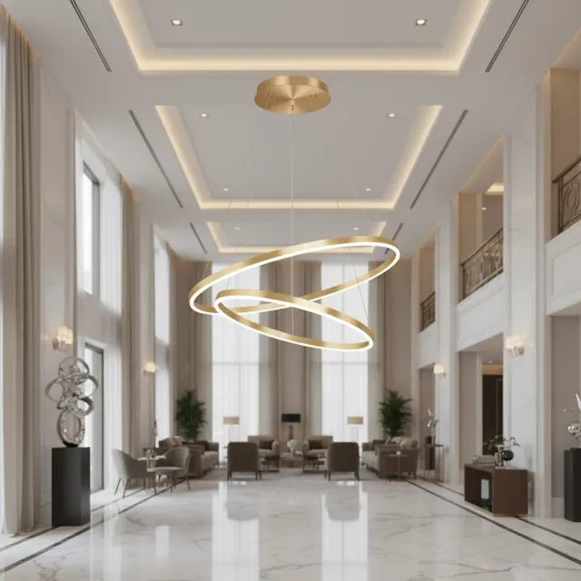 Alessandro Design Christine 41W lustra LED aurie 2 inele dimabila