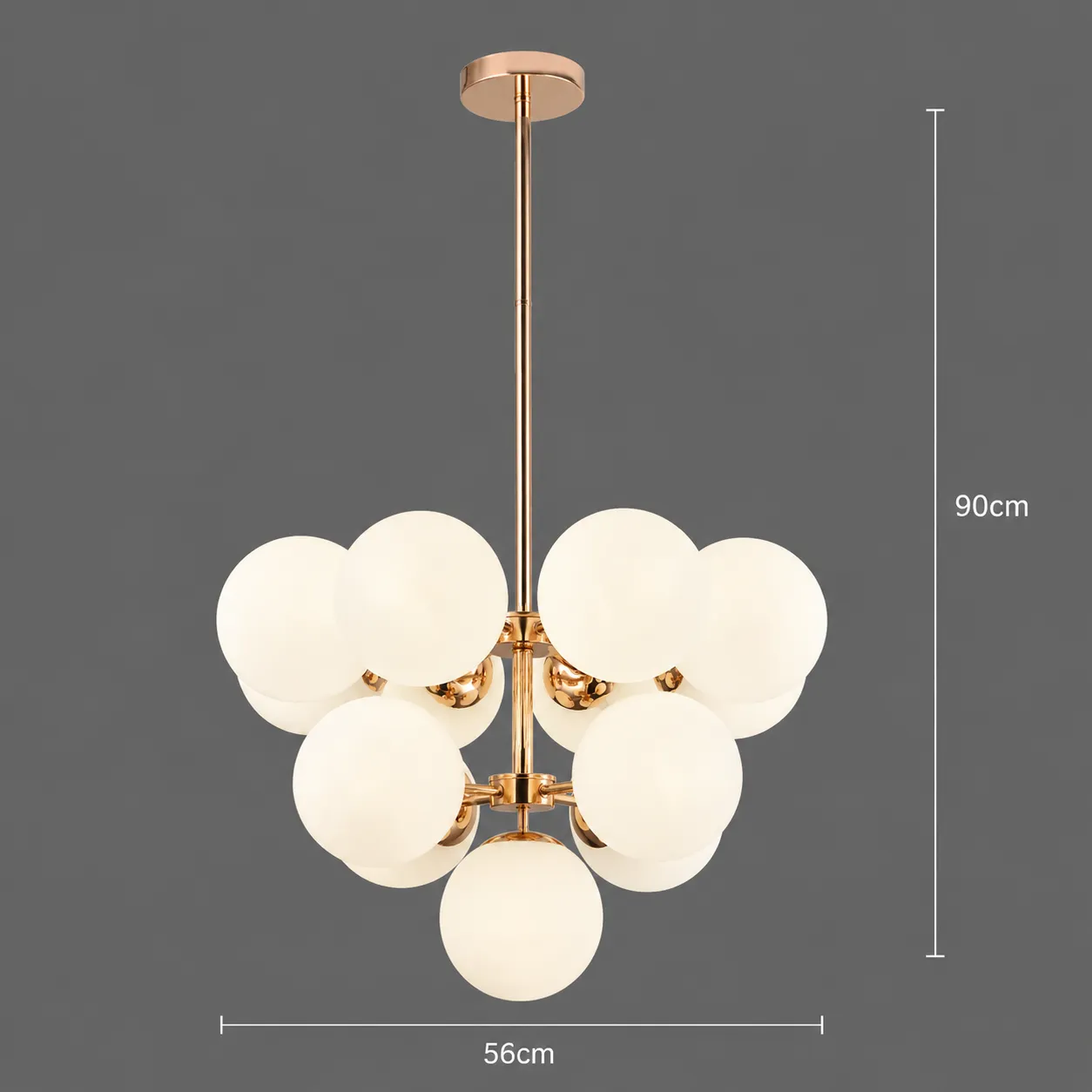 Alessandro Design Orbs Magno candelabru globuri auriu 13xE27 56cm