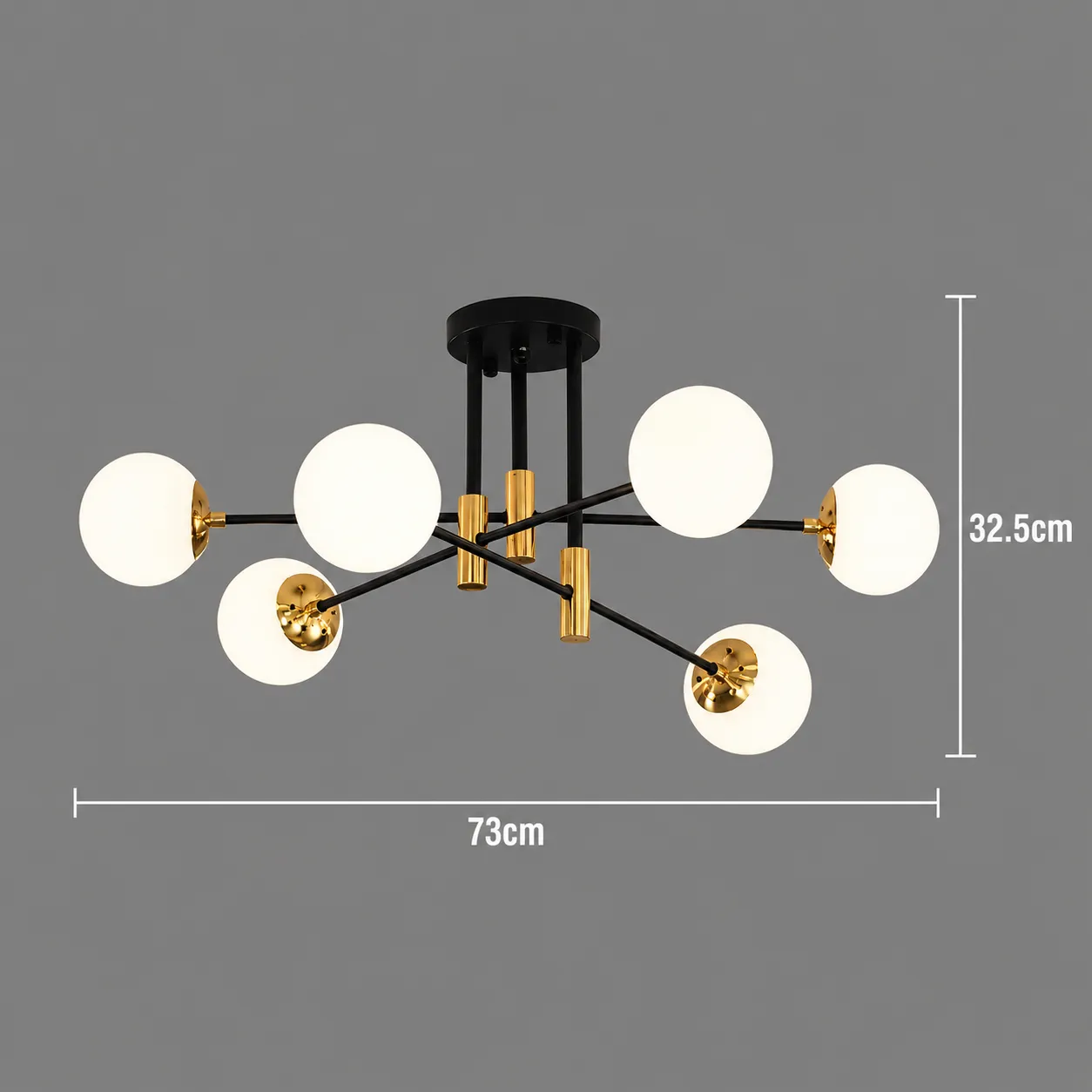 Alessandro Design PENTHOUSE Lounge 6xE27 lustra negru-auriu