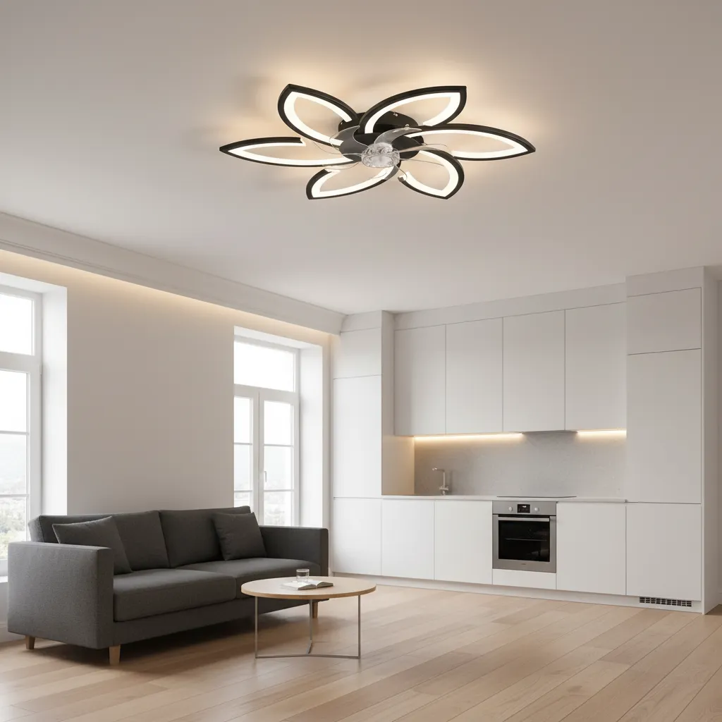 Alessandro Design Anemo lustra LED ventilator 36W neagra D76,5