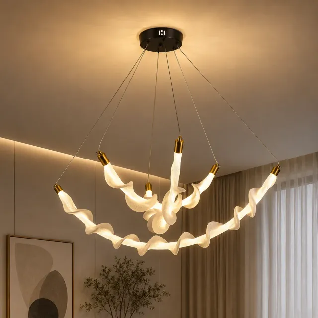 Alessandro Design UNDA lustra LED suspendata 28W alba